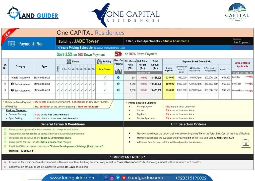 one-capital-residence-payment-plan